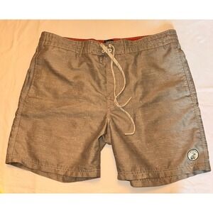 Caribbean Joe Swim Trunks‎ XL Gray Texture Look Board Shorts 7" Inseam Beach